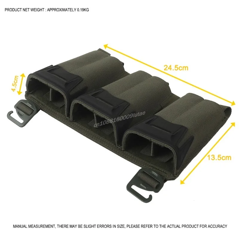 Bolsa táctica Triple Mag 556 de 9MM para portador de placa Glock Sub-Zero Airsoft MOLLE, cartel de pinza, portador de revistas multicalibre - imagen 3