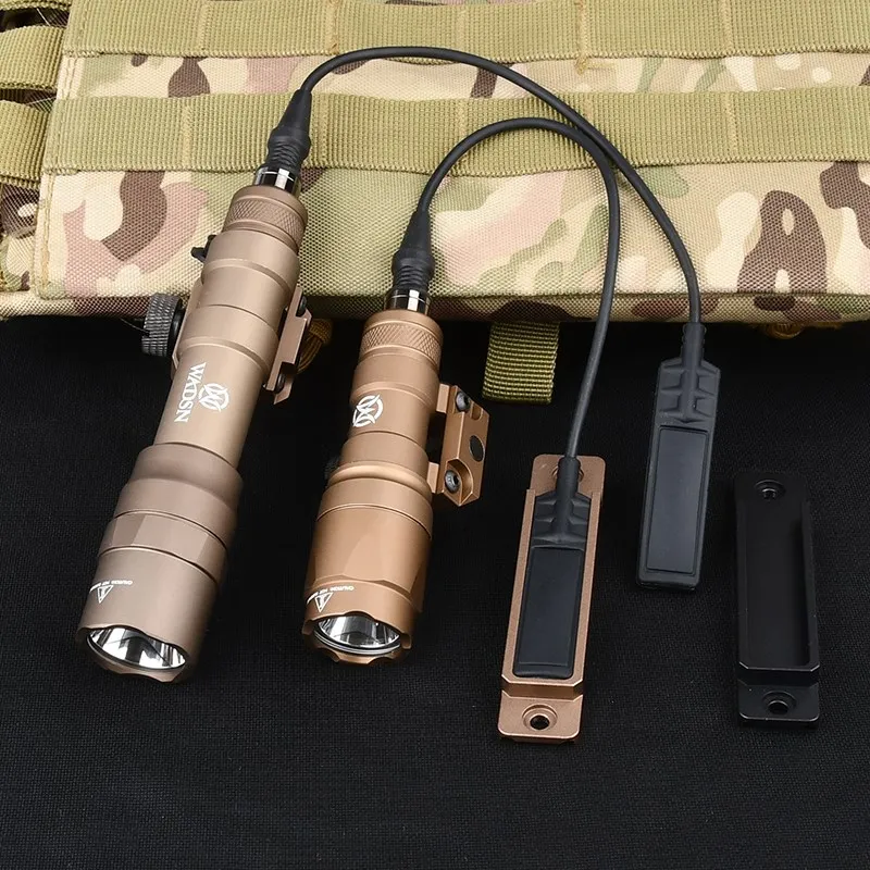 WADSN-linterna táctica de Metal Airsoft M300A M600DF, luz de explorador de caza blanca, interruptor de presión, ranura de montaje, compatible con MLOK Keymod Rail - imagen 5