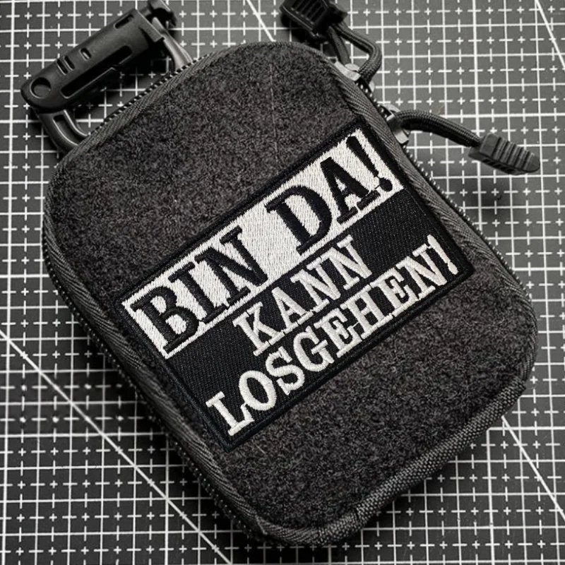 ¡BIN DA! ¡ KANN LOSGEHEN! Parche insignia de moral militar bordado gancho y bucle mochila ropa pegatina decorativa brazalete - imagen 5
