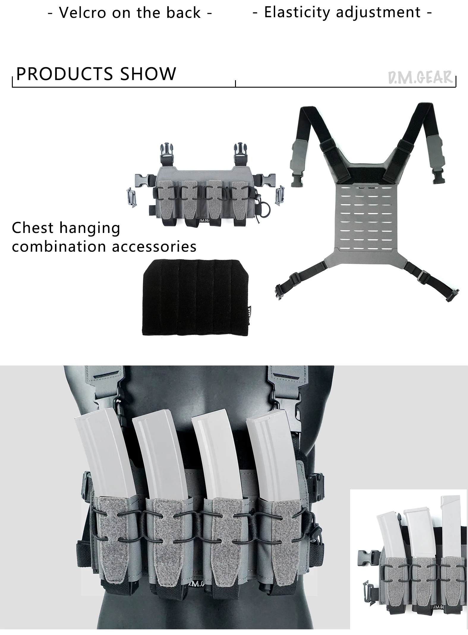 Pecho táctico colgante portátil SMG, equipo multifuncional para exteriores, juego de guerra, caza deportiva, hombres y mujeres - imagen 5
