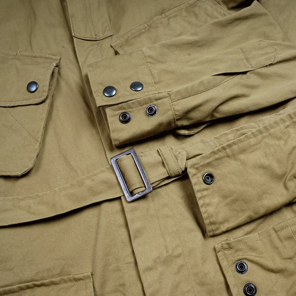 Chaqueta de uniforme estadounidense WW2 M42, abrigo de paracaidista, cintura trasera, traje de entrenamiento para deportes al aire libre, chaqueta táctica de soldado Retro - imagen 5