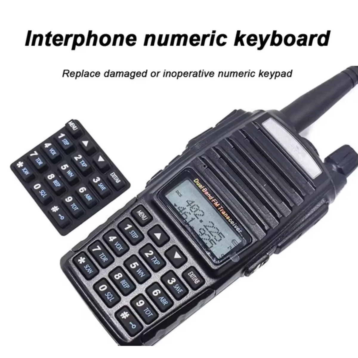 Walkie Taklie-teclado numérico de silicona, piezas de repuesto, accesorios de Radioaficionado, teclado numérico para Baofeng UV-82 UV-82HP - imagen 3