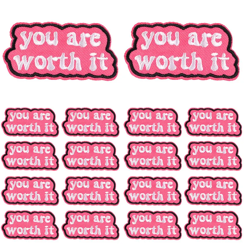 Parche de dibujos animados con letras bordadas, pegatinas bordadas para coser, parches termoadhesivos para ropa, 10 unids/lote - imagen 5