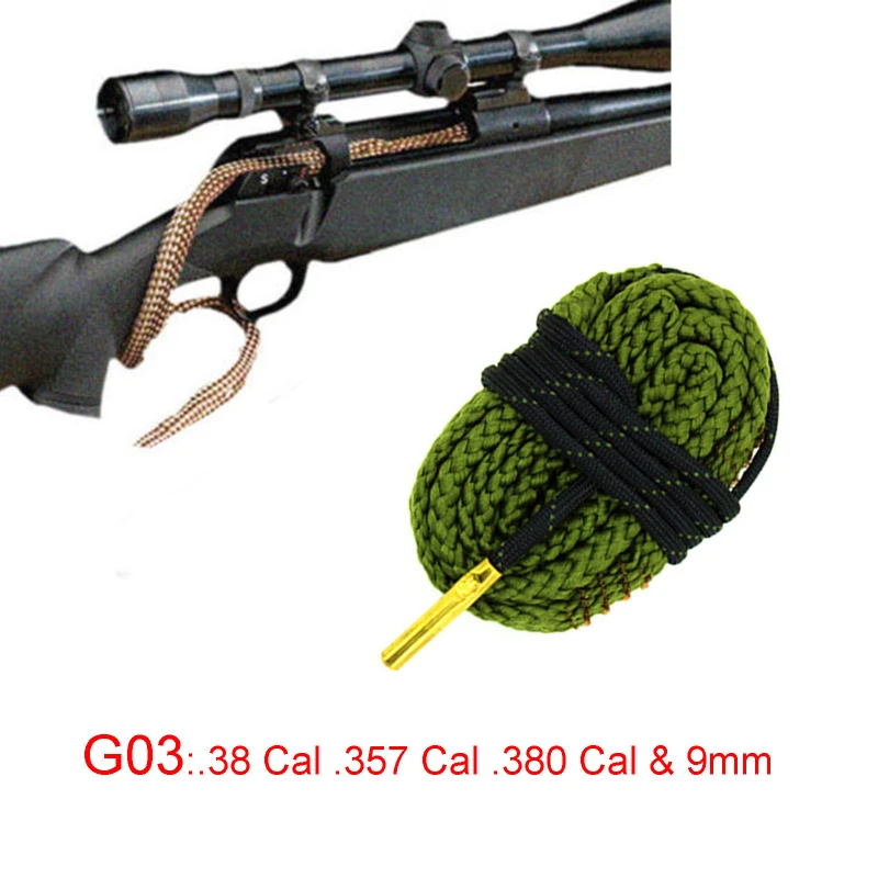 Limpiador de serpientes de orificio, Kit de limpieza de pistola de borosnake, calibres, cepillo de barril de pistola de Rifle para 5,56mm/.223/.22/9mm/Cal.380/12 GA/. 30 Cal - imagen 5