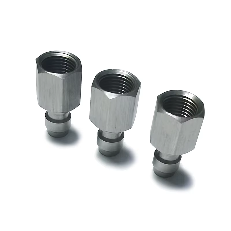 Conector rápido acero inoxidable – Acoplador neumátic 1/8NPT M10x1 - imagen 3