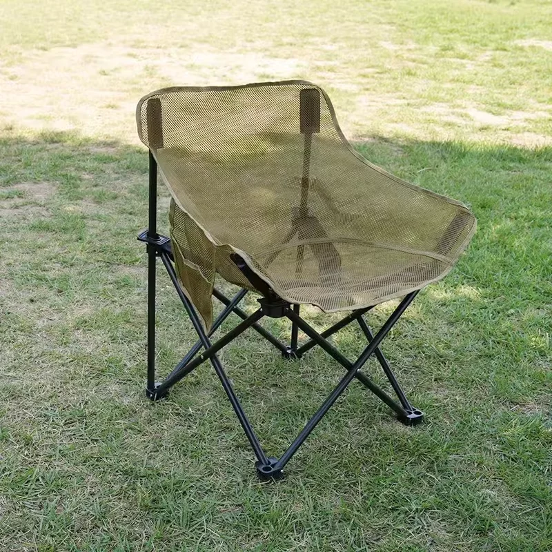 Silla de luna al aire libre, silla plegable para acampar, silla portátil con respaldo perezoso, silla plegable de aluminio ligero - imagen 3