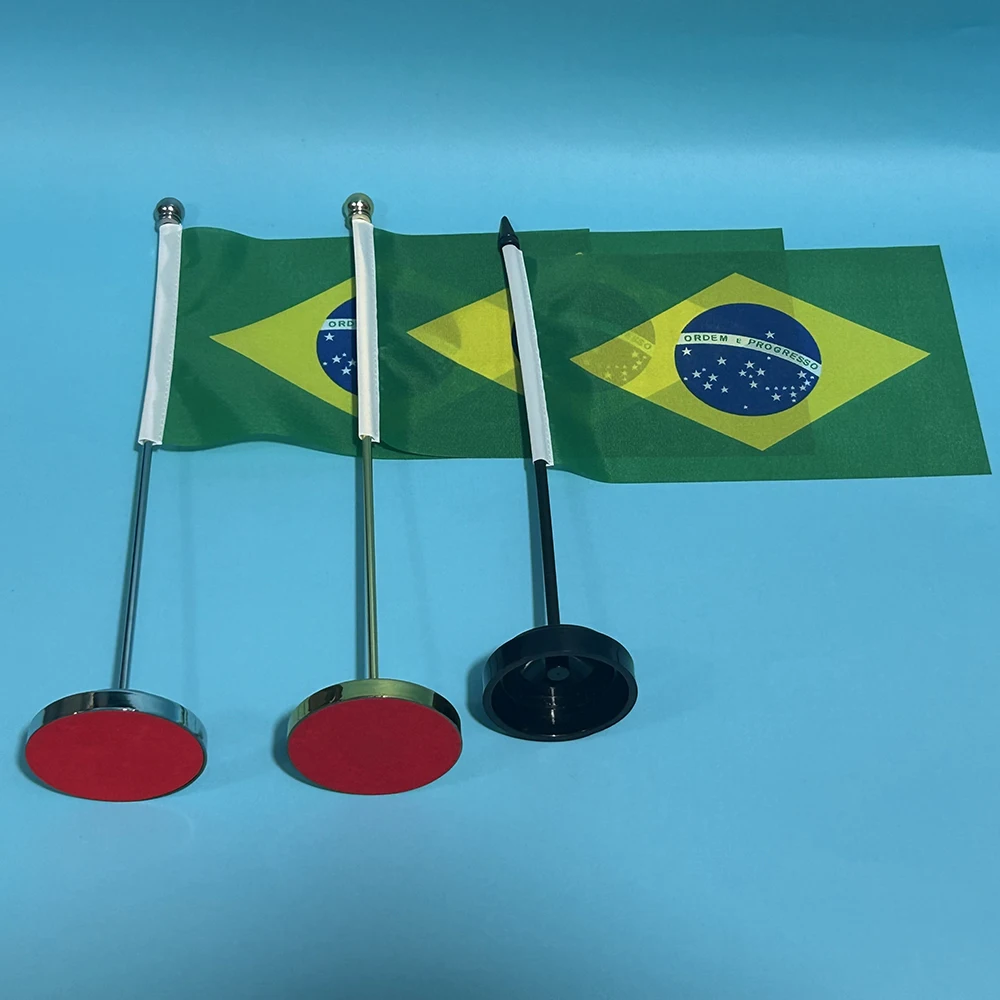 BANDERA DE SKY Bandera de escritorio de oficina Bandera de Brasil 14x21 cm Bandera de poliéster de Brasil Bandera nacional Banner de país Adornos de escritorio Banderas - imagen 2