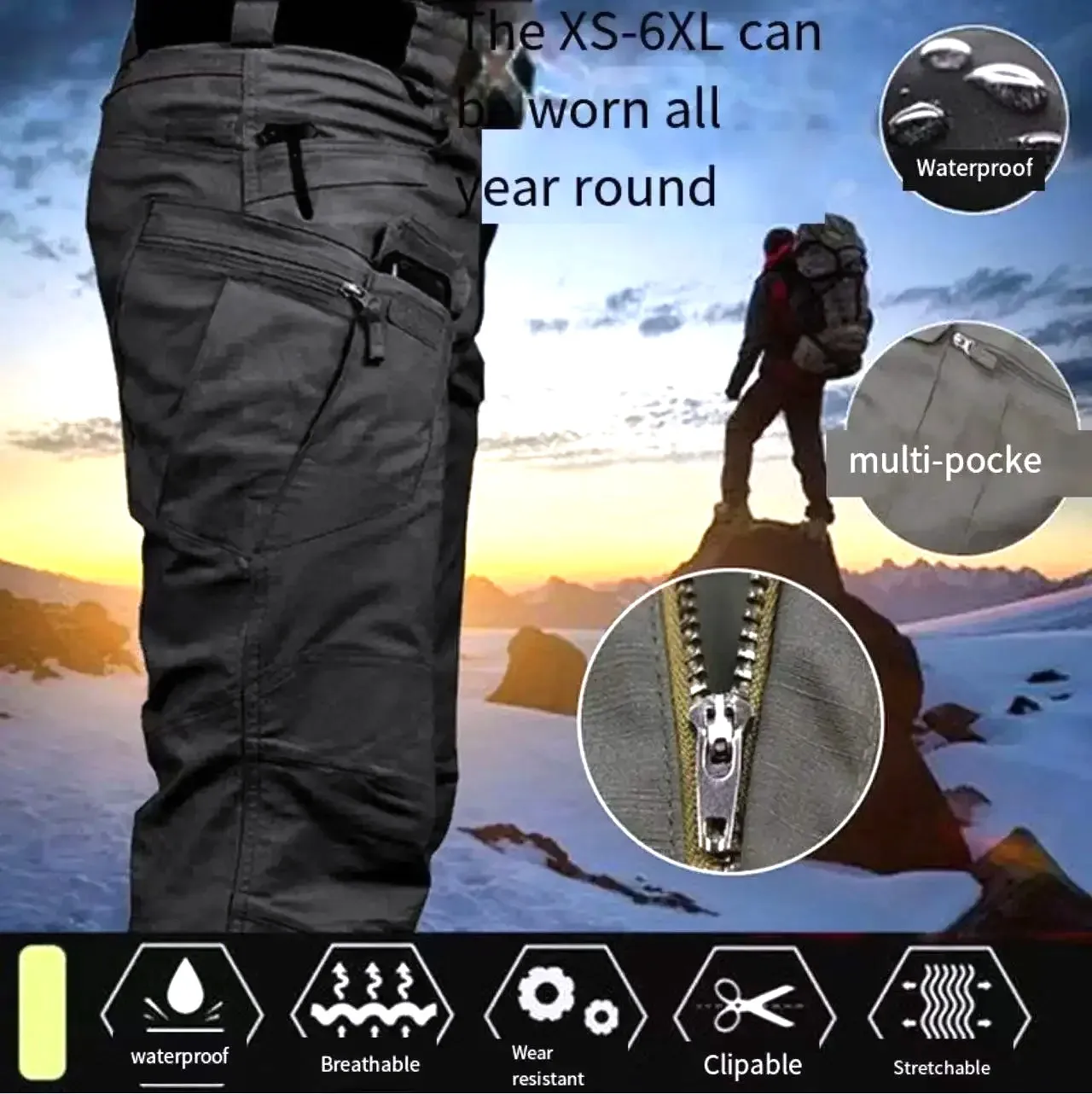 Uniforme de carga multibolsillo táctico resistente al desgaste para todas las estaciones, pantalones de trabajo multifuncionales para hombres, pantalones de seguridad para trabajadores - imagen 3