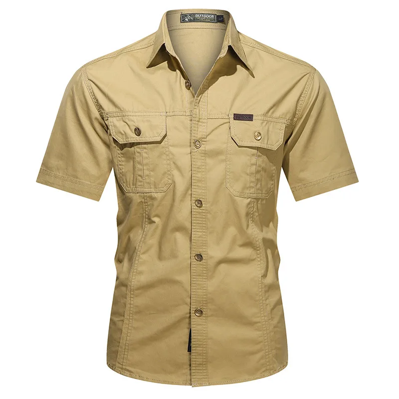 Camisa informal de manga corta para hombre, ropa de calle de gran tamaño, Algodón puro, herramientas, ocio, verano, AF8808, 5XL - imagen 5