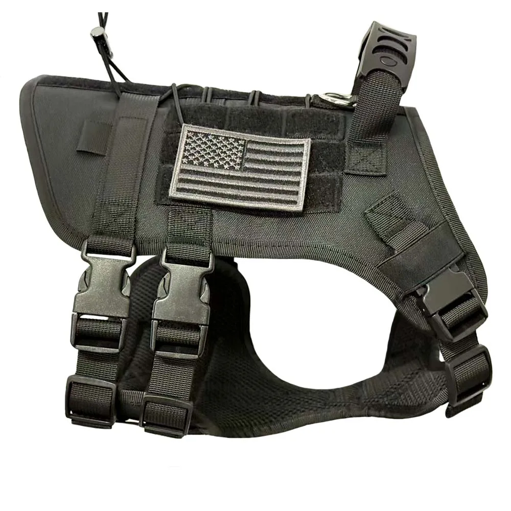 Arnés táctico para perros de alta resistencia para perros grandes, chaleco anti-tirón ajustable, almohadilla reforzada, arnés de pecho para perros de adiestramiento al aire libre - imagen 2