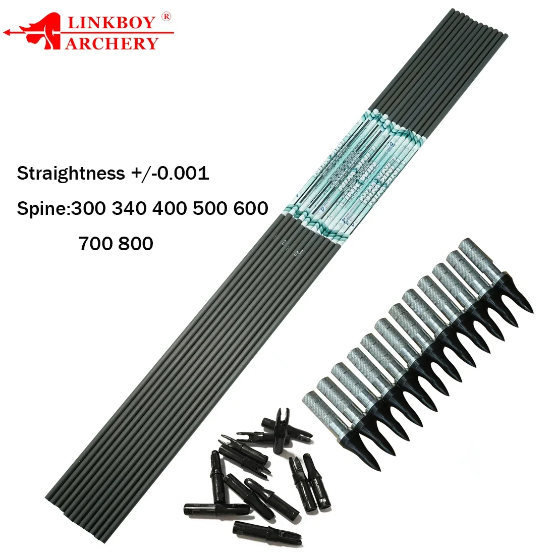 12 Uds 0,001 flechas eje de tiro con arco ID6.2MM columna vertebral 300 340 400 500 600 700 800 arco compuesto tiro de caza