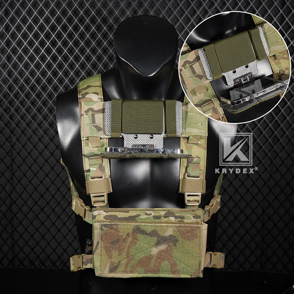 KRYDEX-plataforma de pecho táctica, soporte frontal para pecho, puente MOLLE, Panel de montaje para teléfono, plataforma para D3CR MK3 MK4 UW SOP, accesorios - imagen 5