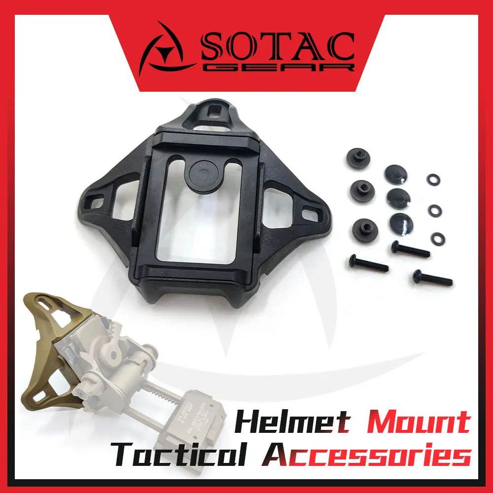 SOTAC adaptador de soporte de Base de montaje de casco táctico de 3 agujeros, cubierta de esqueleto, accesorios
