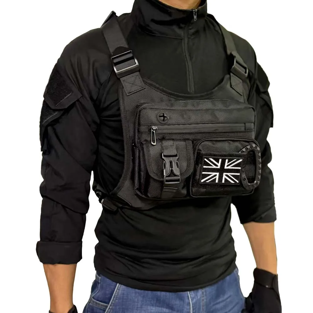 Chaleco táctico impermeable MOLLE con parche británico y hebilla D - imagen 4