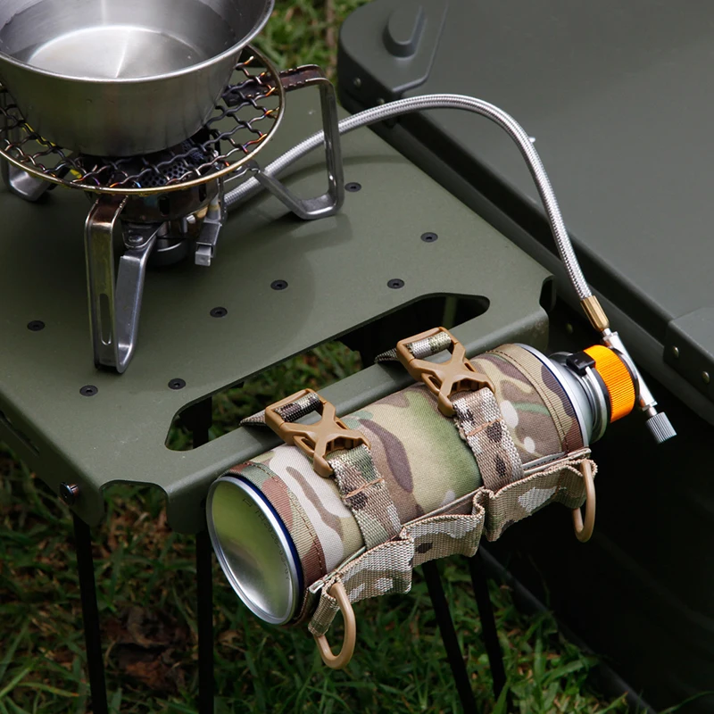 Bote de Gas de viento militar táctico al aire libre, cubierta protectora, estufa de Cassette antideslizante y antigolpes, Camping - imagen 4