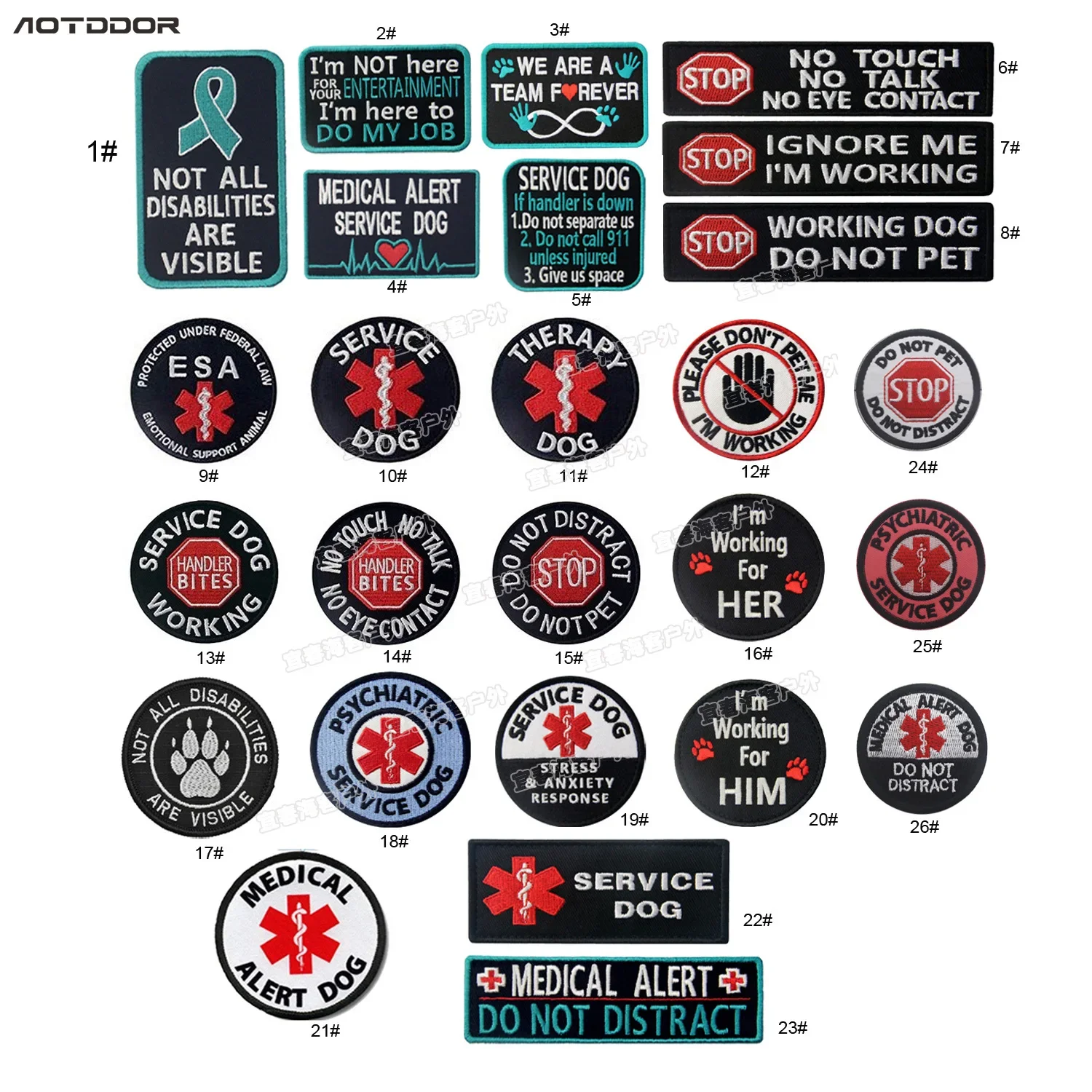 Parches bordados para perro, parches tácticos militares, insignias bordadas, EMT, médico, servicio médico, entrenamiento de trabajo, PTSD K9 - imagen 2