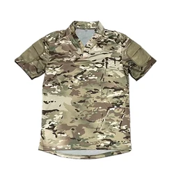 Camiseta de rugby estilo camuflaje Velocity, camiseta táctica de manga corta de secado rápido, CAG Love