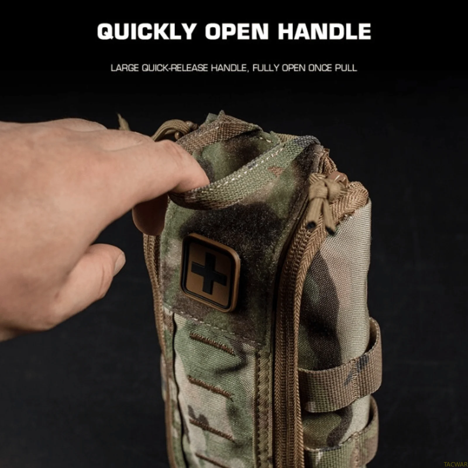 Bolsa MOLLE IFAK, botiquín de primeros auxilios, bolsa EDC, herramienta de supervivencia para coche de emergencia, equipo para caza, tiro Airsoft, Camping al aire libre - imagen 3