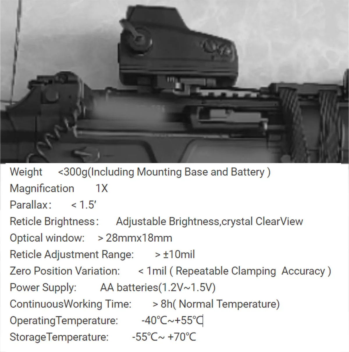 Skwoptics-mira holográfica MIL Rifle Scope, caza para riel Picatinny AR15 de 21 mm, - imagen 3