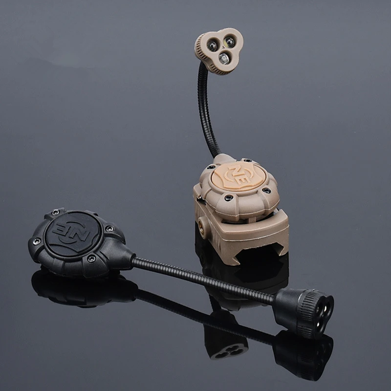 Linterna LED táctica para casco Airsoft con modos IR rojo verde, 4 ajustes de iluminación, montaje MOLLE, lámpara militar Softair - imagen 5