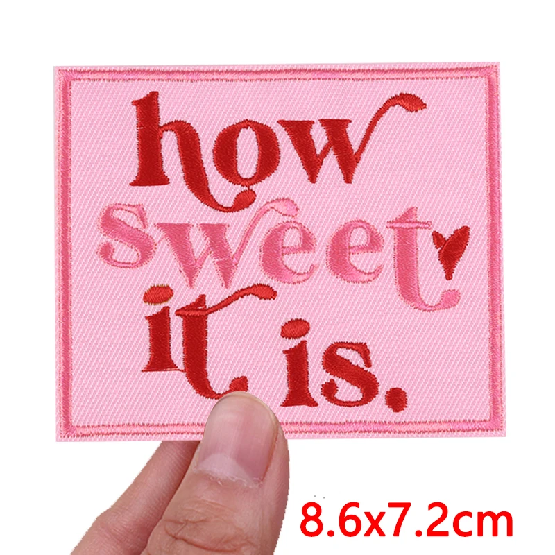 Parches bordados con eslogan de letras de estilo rosa, chaquetas, sombreros, mochilas, insignias bordadas, parches para planchar para ropa, pegatinas para coser - imagen 3