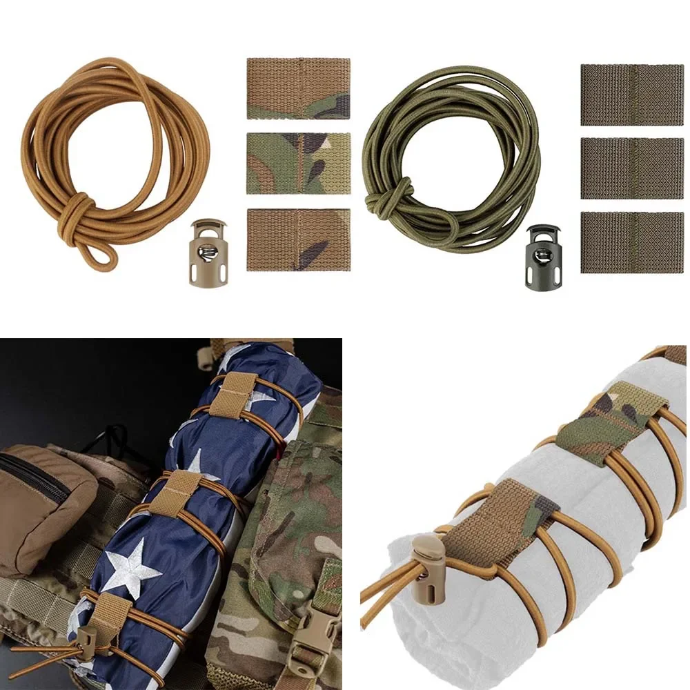 Kit de cordón táctico para deportes al aire libre, bandas de retención, accesorio de fijación seguro, correa impactante ajustable, tira de chaleco MOLLE - imagen 3