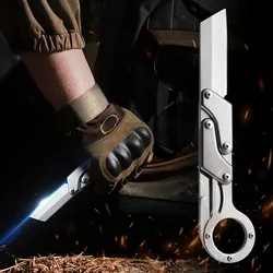 1 pieza, cuchillo plegable multifuncional, cuchillo de bolsillo de acero inoxidable, cuchillo de de deformación creativo, cuchillo de supervivencia al aire libre