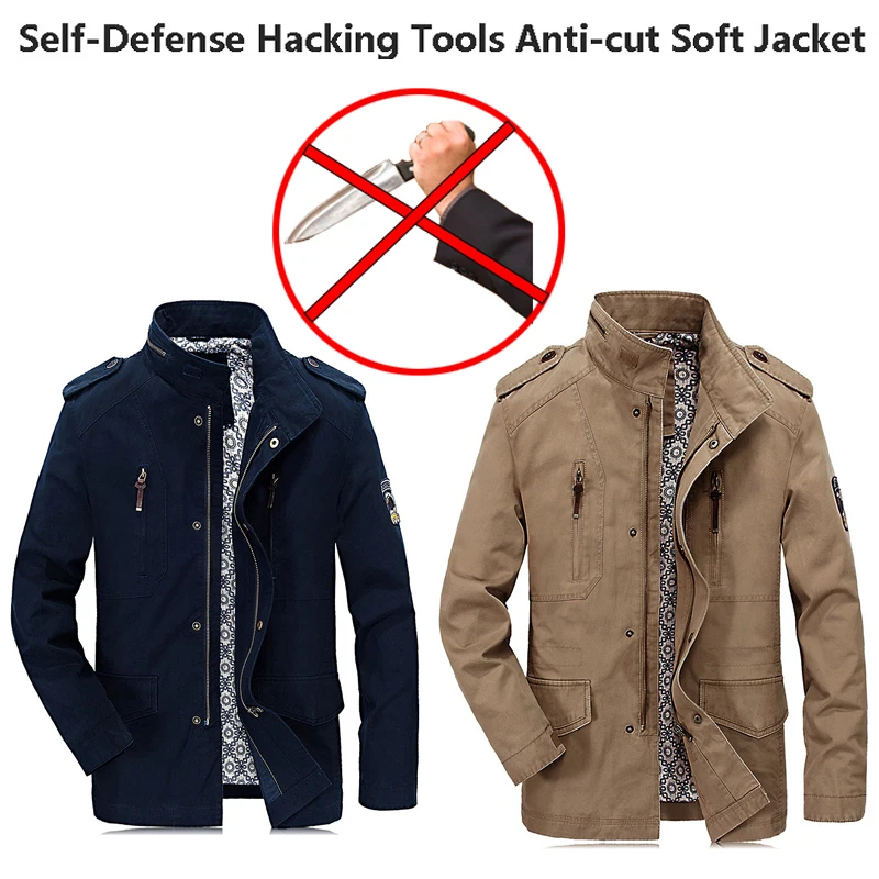 Nueva Ropa Anti Corte chaqueta de manga larga para primavera Hack Invisible Flexible resistente a puñaladas Swat policía Ropa de autodefensa - imagen 2