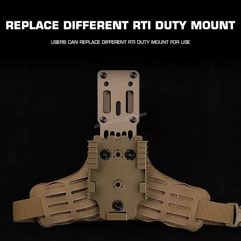 Correa táctica para pierna de arco, accesorio de montaje RTI DUTY para funda para muslo, colgador de pierna, caza Molle, funda para patada lateral de 3 agujeros - imagen 4