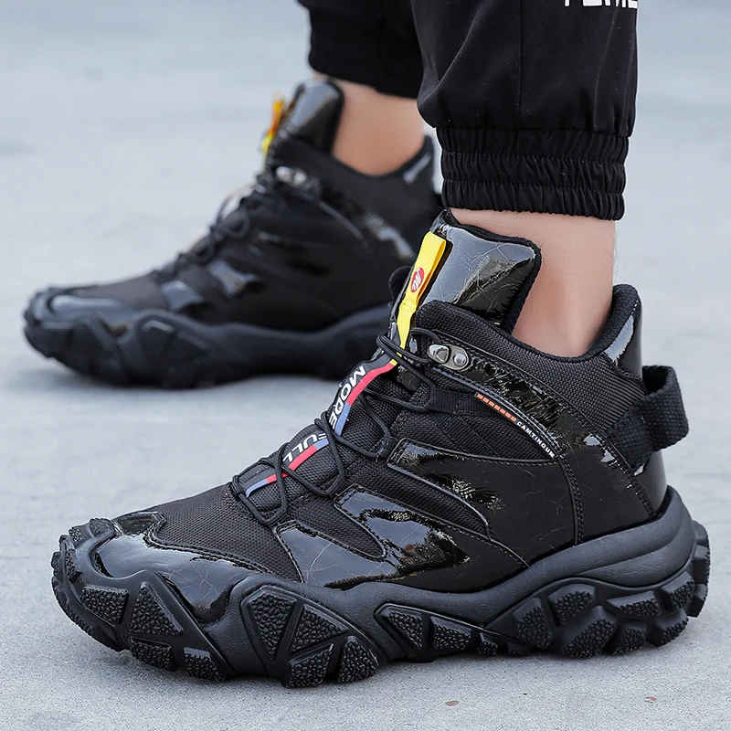 MODE FULL Outdoor Wanderschuhe Herren Trekkingschuhe Herbst High-Top bunte Winter Lederstiefel wasserdichte Damen Sneakers - imagen 5