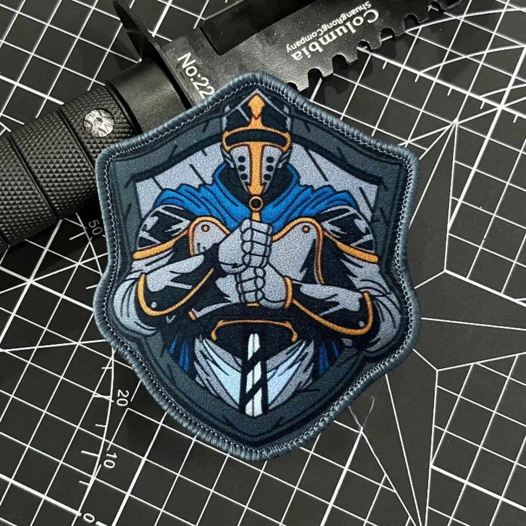 Brazalete militar de los caballeros templarios, parche impreso, insignia de moral táctica, gancho y bucle, mochila para exteriores, sombrero, accesorios, pegatina - imagen 4