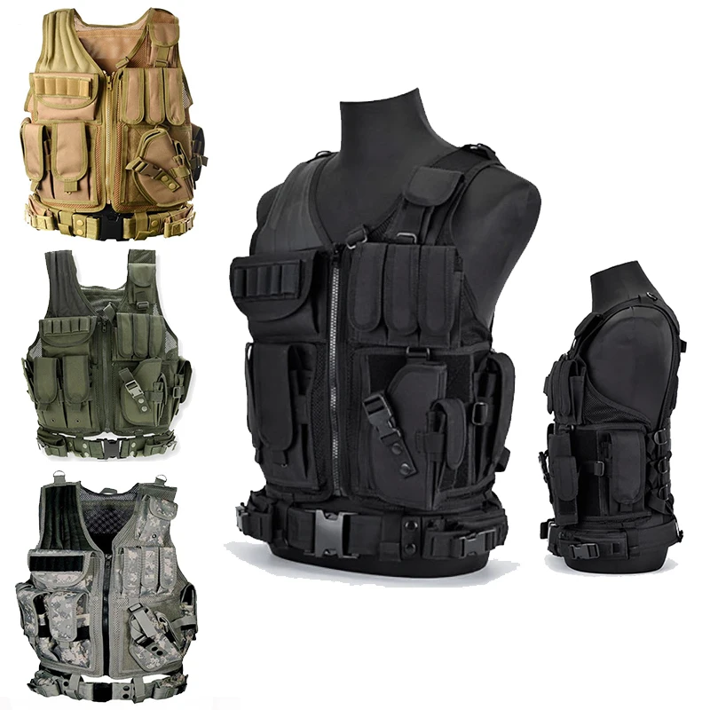 Chaleco táctico militar multibolsillo, chalecos de armadura corporal de combate en la jungla, caza de seguridad, juego CS al aire libre, chaqueta de entrenamiento Airsoft - imagen 2