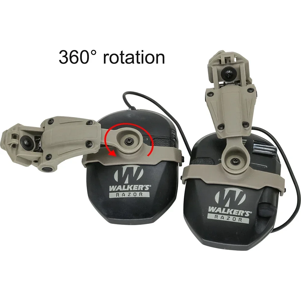 Protección auditiva para disparar, auriculares de caza, soporte, adaptador de riel de arco para Walkerrazor, auriculares tácticos delgados - imagen 4