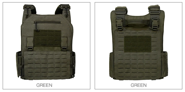 Un chaleco verde con una correa negra