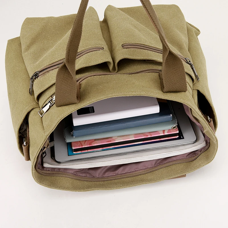 Bolso de hombro tipo bandolera de lona para mujer, bolso de compras exterior de gran capacidad, bolso de mensajero, bolso de transporte portátil para ir al trabajo - imagen 4
