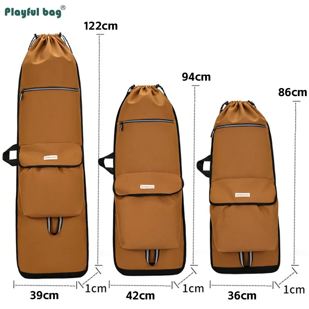 Bolsa de lona para monopatín de 122CM, 94CM, 86CM, gran capacidad, multifuncional, aparejos de pesca, mochila, bolsas protectoras de aleta de buceo AVA311 - imagen 3