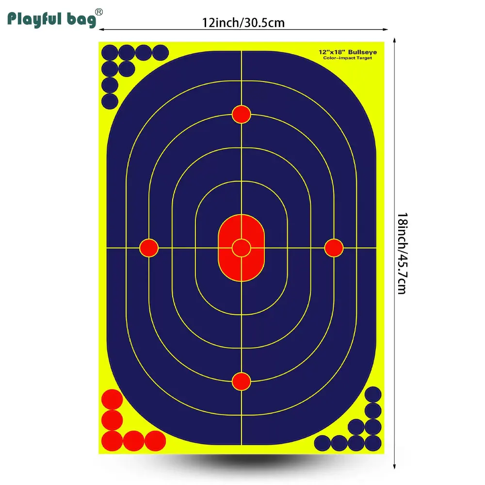 12 ''x 18'' pegatinas de destino contra salpicaduras entrenamiento de tiro táctico papel de destino autoadhesivo BB Airsoft práctica al por mayor AQB187 - imagen 5