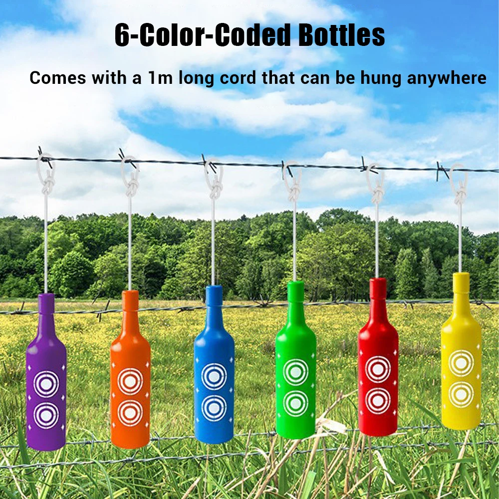 Botellas de plástico para tiro, objetivos de reinicio para rango de tiro con cuerda, entrenamiento de puntería, práctica de tiro, 6 uds. - imagen 2