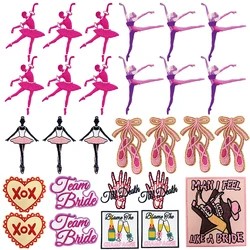 10 unids/set Ballet Girl parches termoadhesivos para ropa parche bordado en el sombrero pegatinas de personalidad XOX