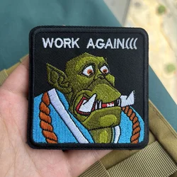 Parche táctico bordado monstruo – insignia moral militar con velcro