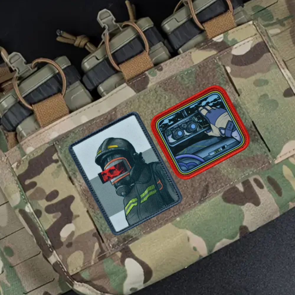 Parches de insignia de moral táctica de lagarto, brazalete militar de bombero, gancho y bucle, mochila Massengrab, accesorios para sombrero, pegatinas - imagen 2