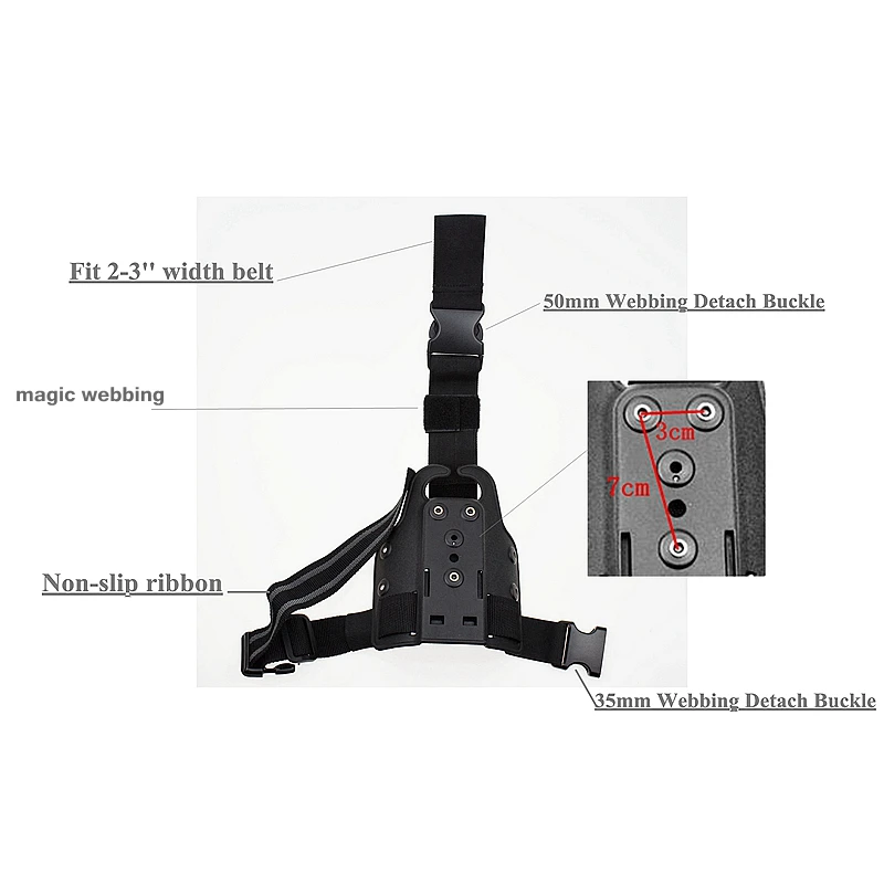 Accesorios para pistola de caza, plataforma táctica para pierna caída, funda para muslo, adaptador de paleta para SIG P226 P220 USP Compact Glock 17 - imagen 5