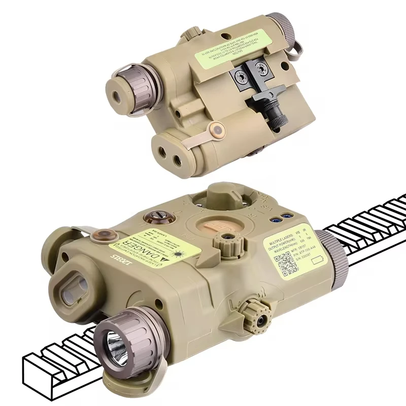 Indicador de Airsoft PEQ15, versión láser roja y verde, punto táctico rojo, verde y azul, luz de relleno IR, dispositivo láser LED blanco NGAL DBAL A2 - imagen 5