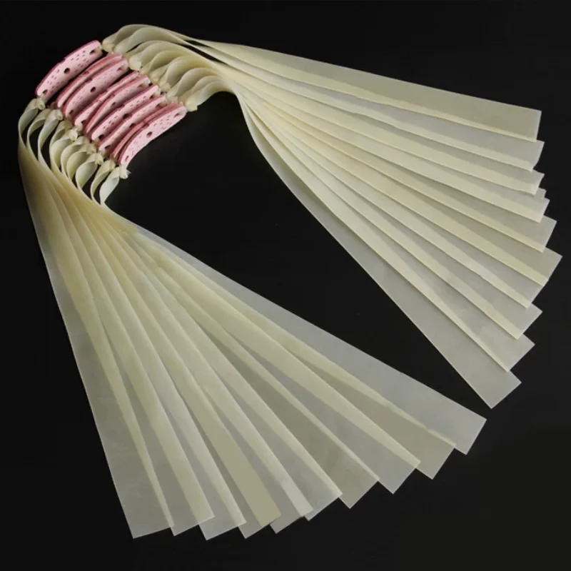 Banda de goma plana de alta elasticidad para tiro al aire libre, accesorios de caza, tirachinas, 2 piezas, 0,5-1,5mm de grosor - imagen 5