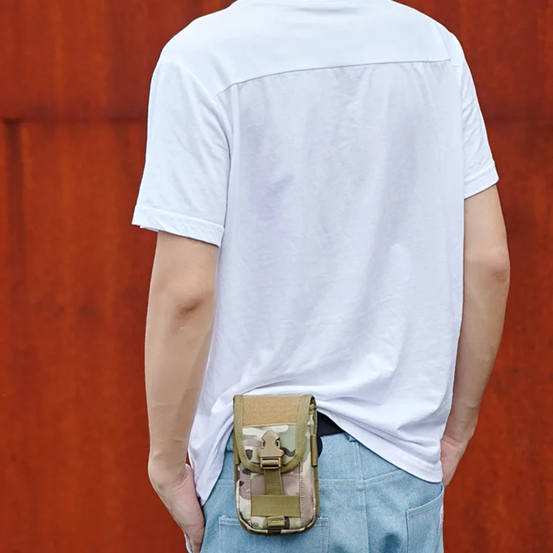 Bolsa de teléfono Molle del ejército, riñonera táctica de doble capa para exteriores, accesorio EDC, cinturón militar de caza - imagen 2