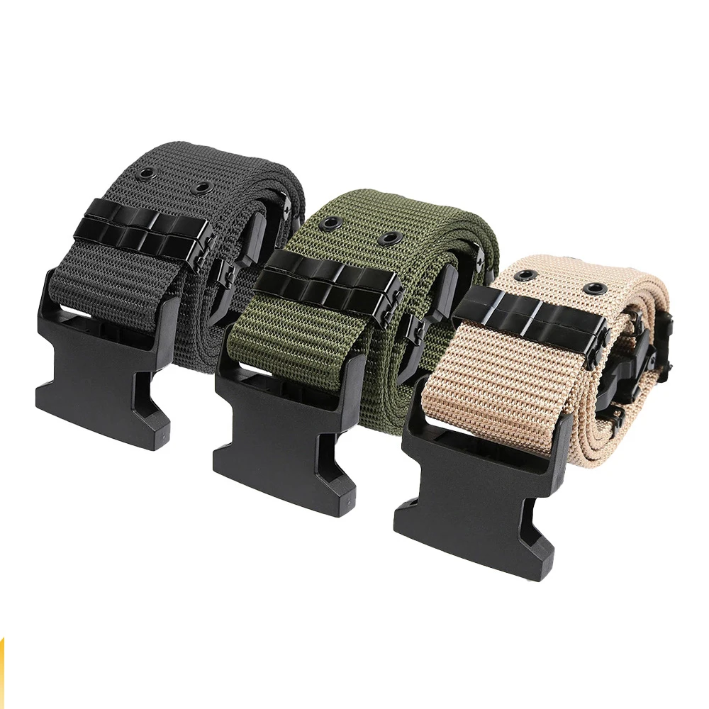Cinturón táctico de liberación rápida para deportes al aire libre para hombre, cinturón de tela Oxford para caza, cinturón de combate multifunción