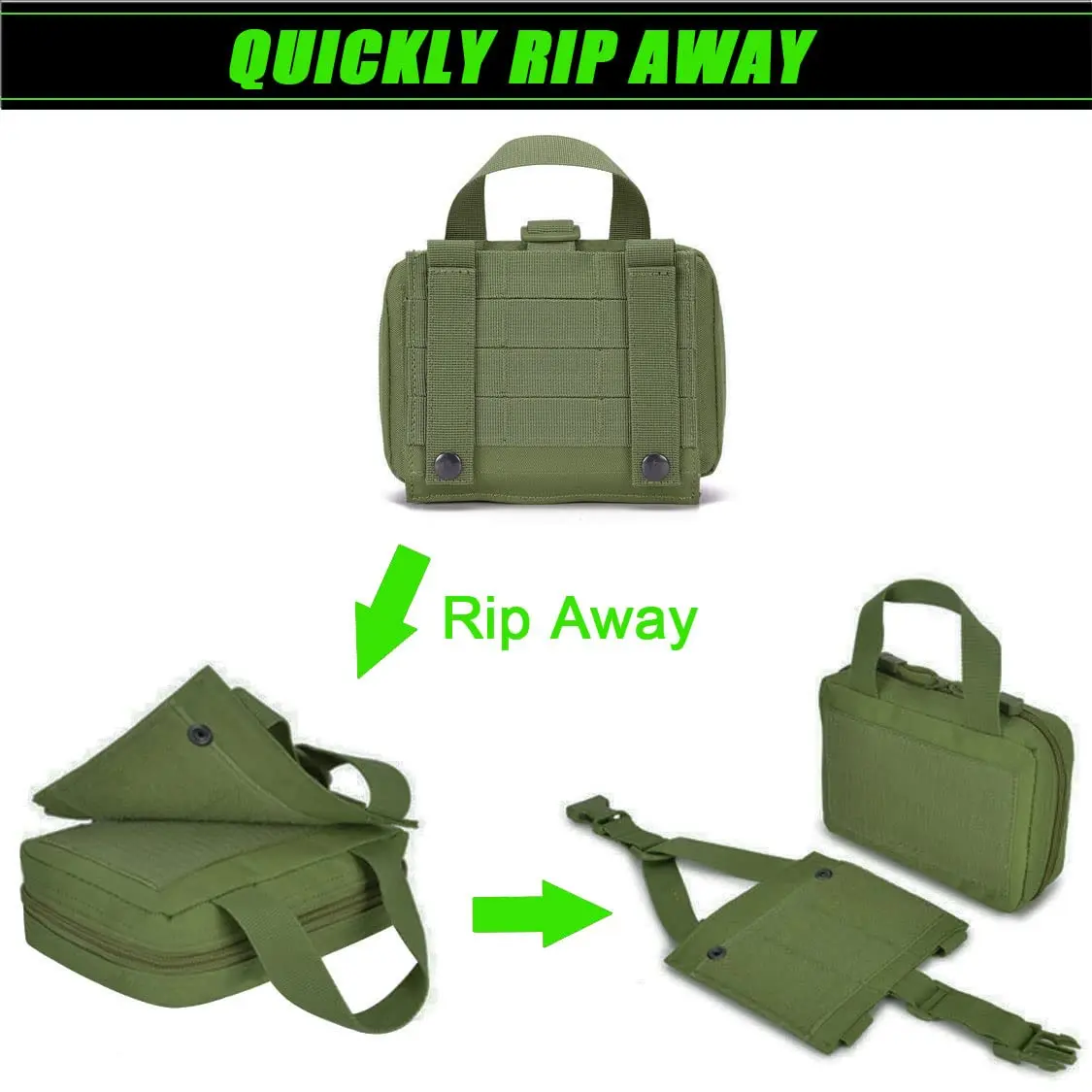 Bolsa táctica MOLLE IFAK Rip-Away botiquín EMT médica utilitaria - imagen 3