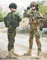 Traje de camuflaje algodón para niños uniforme táctico exterior verano