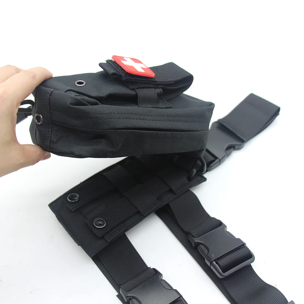 Bolsa médica táctica, bolsa de primeros auxilios MOLLE, bolsa IFAK, soporte para torniquete, bolsa para muslo con Panel táctico para aparejo de muslo - imagen 3