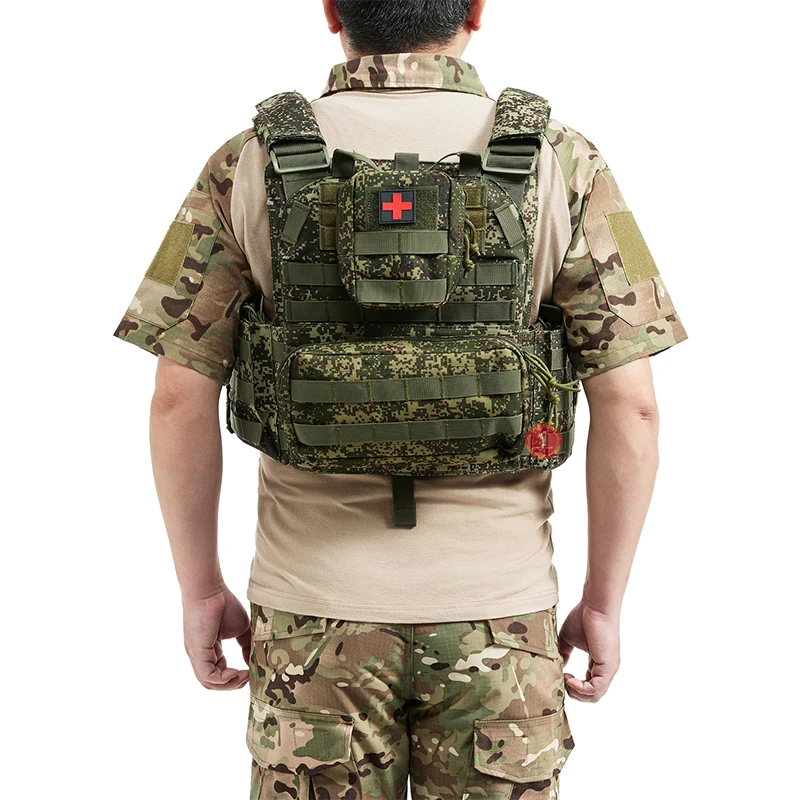 Conjunto de chaleco táctico de liberación rápida para hombre, chaleco de caza MOLLE, equipo de Paintball de liberación rápida, EMR, pequeño, verde, nuevo, 6096 - imagen 2
